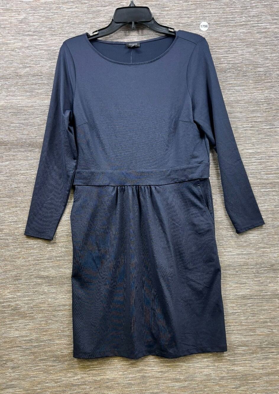 Talbots Effortless Jersey A-Line Dress Womens Size MP Indigo Blue 3/4 Sleeve NEW